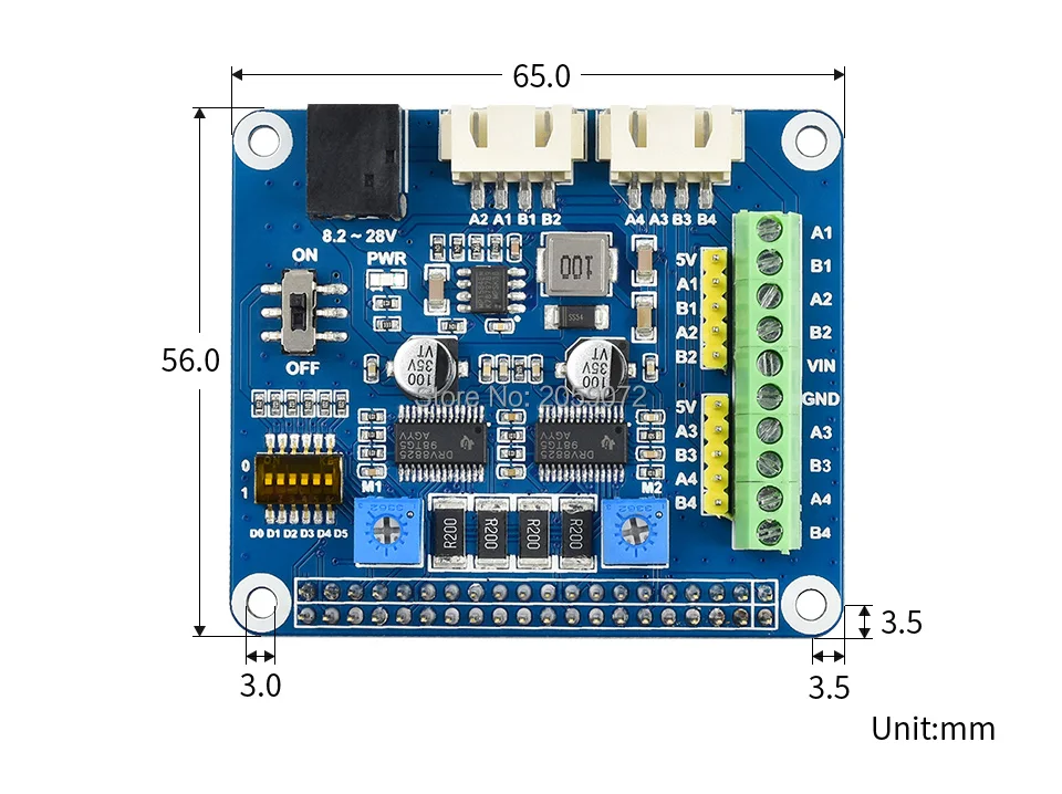 Topi Motor Stepper Raspberry Pi, berkendara dua Motor Stepper, untuk Raspberry Pi