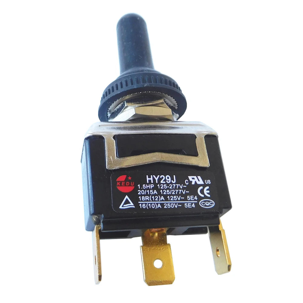 KEDU HY29J Przemysłowe przełączniki dwustronne On-Off-On z dwustronnym do urządzeń i urządzeń 3-pinowa zakładka 125/277V 20/15A