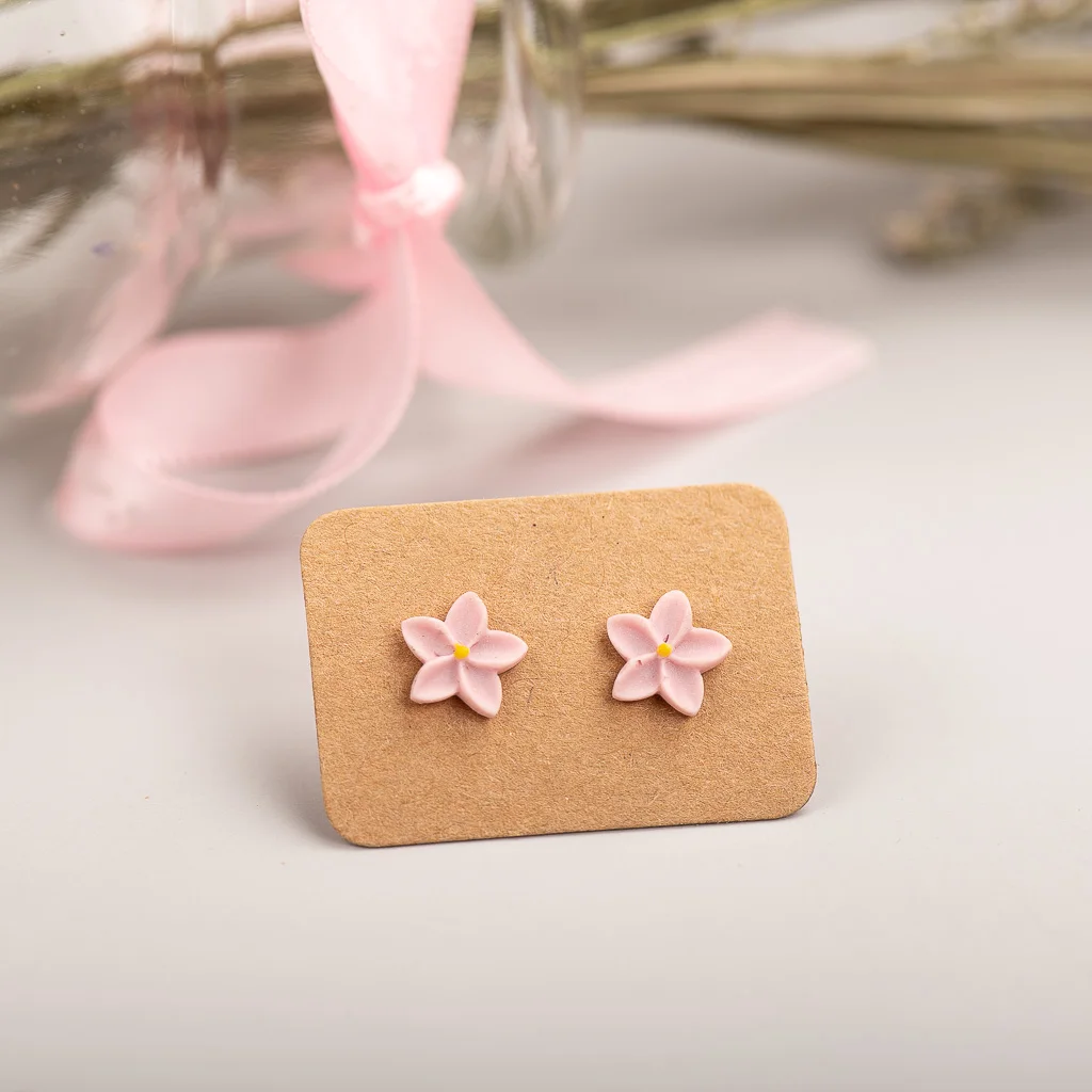 Multicolor cute little Flowers Ceramic Earrings Fashion Gift Ear Studs Jewelry Wholesale For Women Girl #LY534