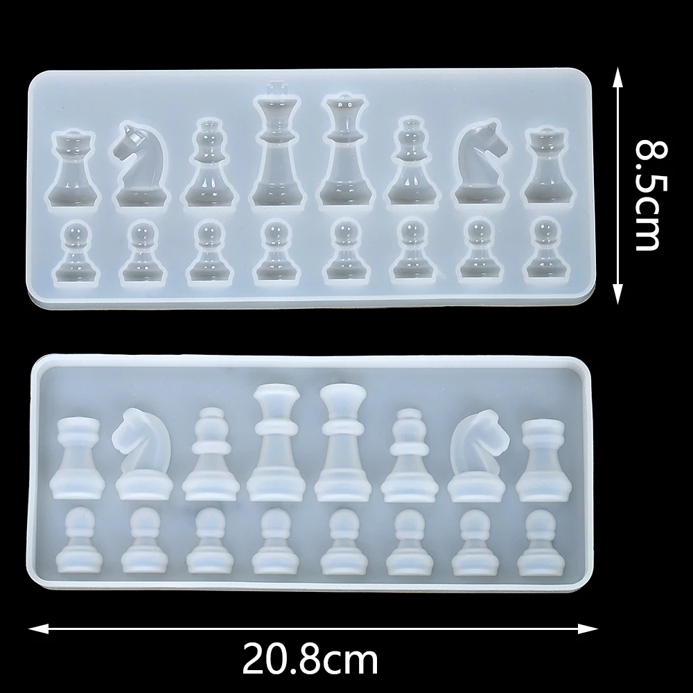 International Chess Resin Mold 3D UV Resin Chess Mold Silicone Epoxy Resin Mold Silicone Molds Craft for Jewelry Making DIY