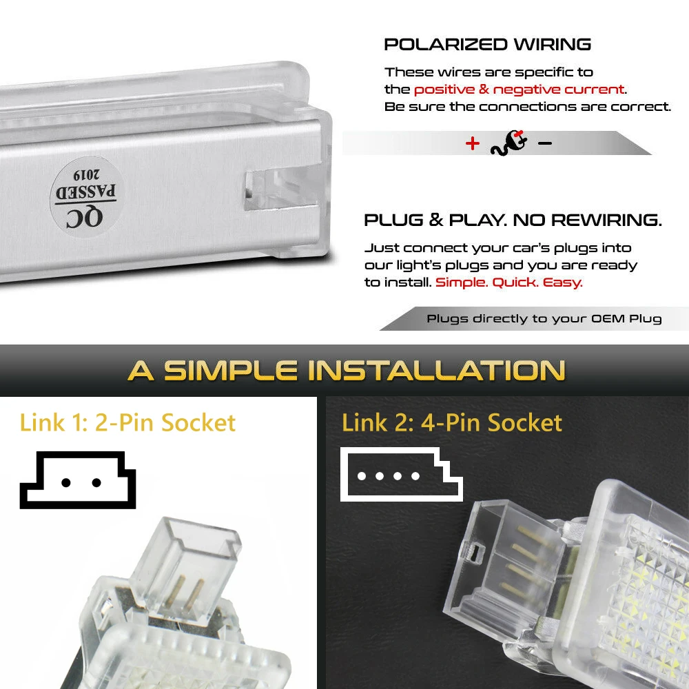 BMW용 2x LED 도어 커티시 인테리어 발판 조명, 수하물 트렁크 글러브 박스 램프, M4 F32 F33 F36 F22 F23 F45 F46 F87 M2 F82 F83 썸네일 5