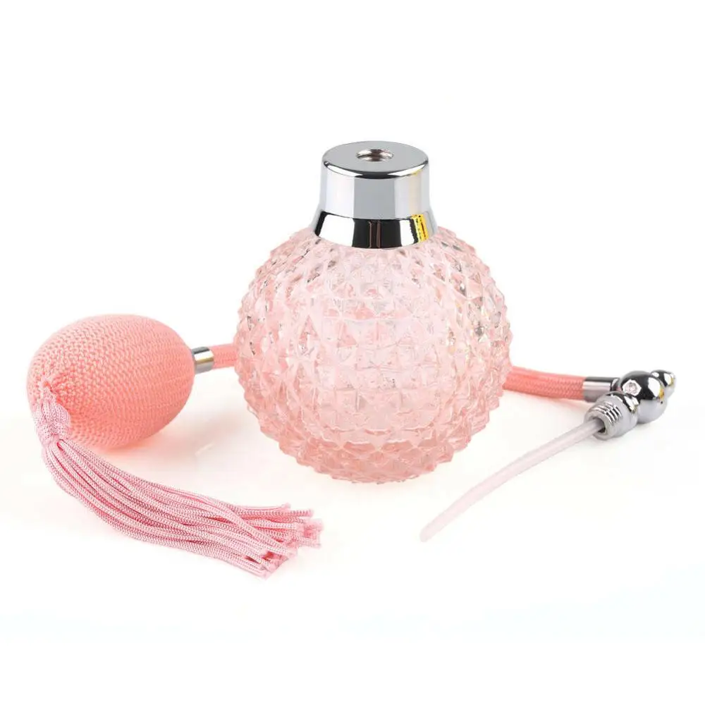 100ml Vintage Crystal Perfume Bottle Purple White Long Spray Atomizer Refillable Glass Bottles with Tassel Women lady\'s Gift
