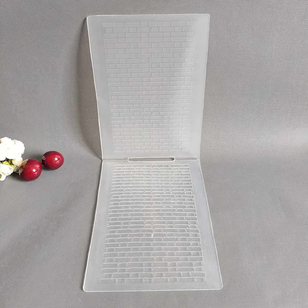 3D Wall Tiles Embossing Folder Design For DIY Paper Cutting Dies Scrapbooking Card Making Plastic Plate Size 10.5*14.5cm image 5