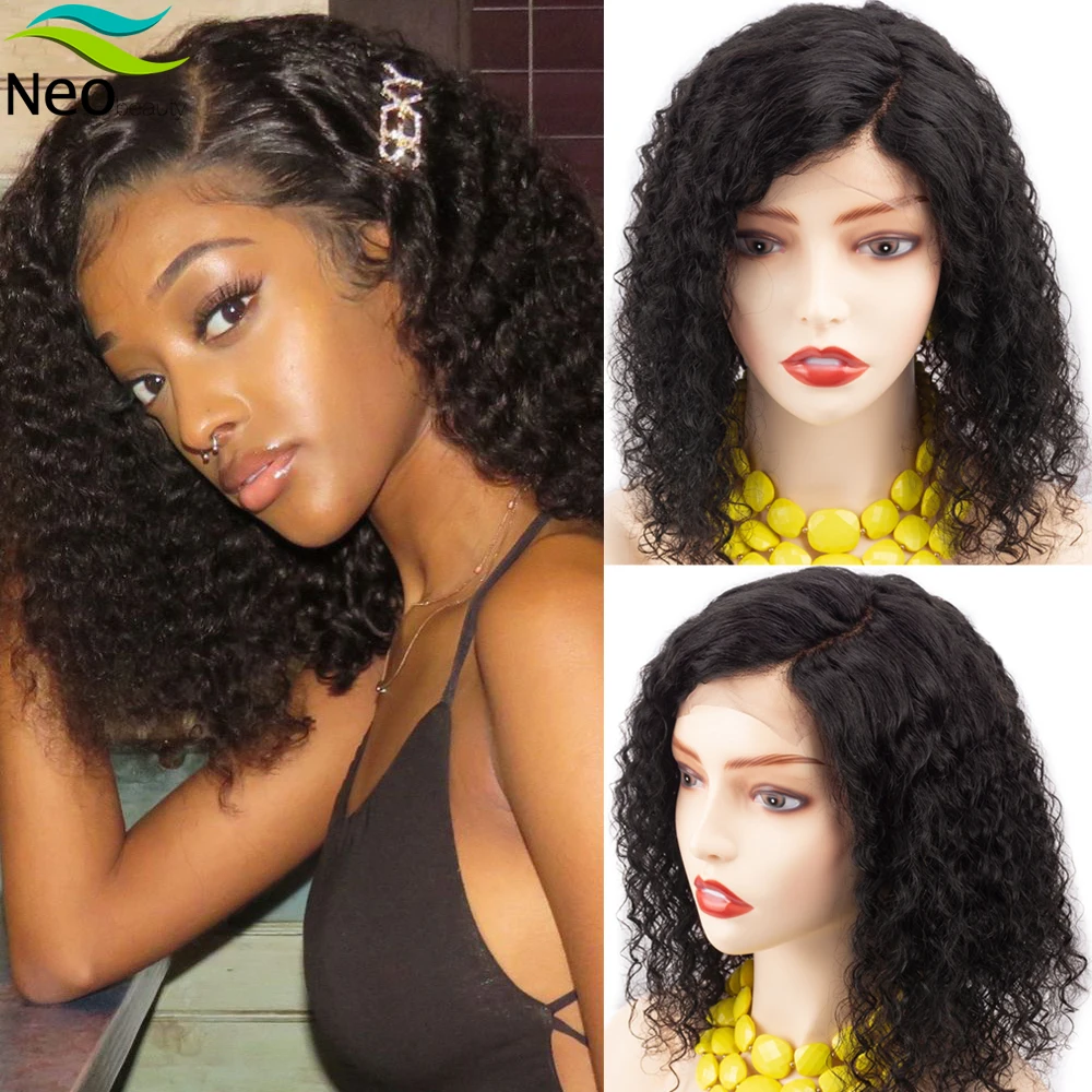 4X4 Lace Closure Bob Wig Brazilian Short Curly Human Hair Wigs 8