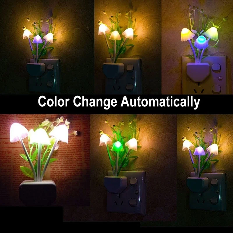 Tulip led Light Control Induction Colorful Night Light Vase Led Small Night Light Creative Products Plug Light