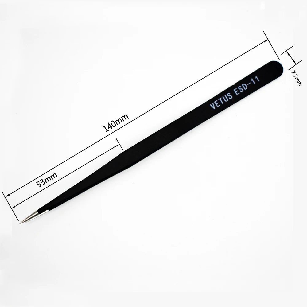 New VETUS ESD-11 Tweezers Safe Anti-static BGA Precision Electrostatic Tweezers Free Shipping