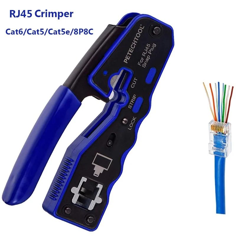 Rj45 Tool Network Crimper Cable Stripping Plier Stripper for Rj45 Cat6 Cat5E Cat5 Rj11 Rj12 Connector