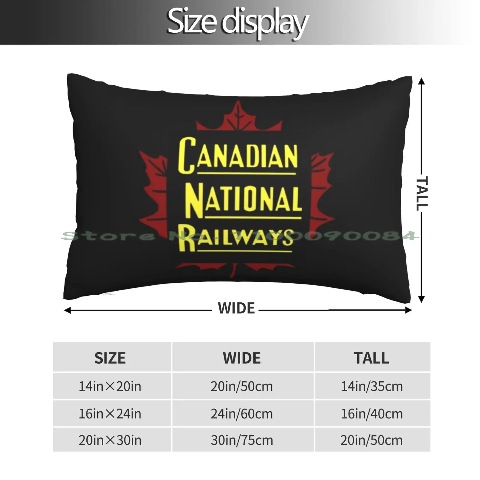 Vintage Canadian National Railways Pillow Case 20x30 50*75 Sofa Bedroom Railroad Rails Trains Tracks Steam Engine Locomotive