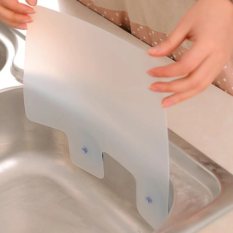 

1pc Kitchen Organizer Water Splash Guards with Sucker Waterproof Kitchen Accessiors Sink Wash Basin PVC Flaps White Color