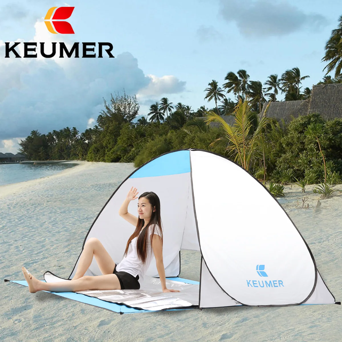 Keumer Automatic Packable Camping Tent - UV Protection & Waterproof! Pop Up Beach Tent for High Exposure Outdoor Recreation