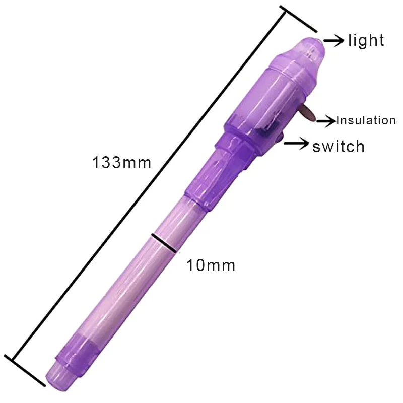 Feutres Magiques Invisibles à Lumière UV pour Enfant, Stylos Fluorescents Secrets, Bloc-notes d'Écriture, pour Dessin et Peinture, 2/4/8/14 Pièces