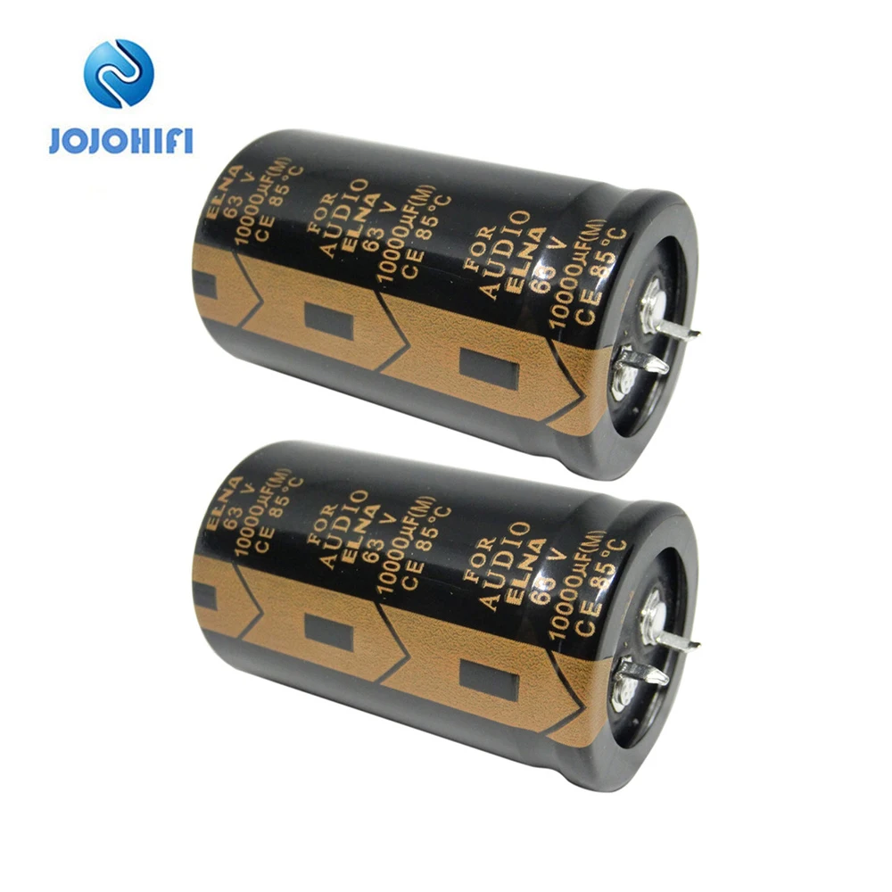 2pcs ELNA 10000UF/63V 30x50mm LAO FOR AUDIO 85℃ 63v10000uF Fever Audio Electrolytic Capacitor for Amplifier Board