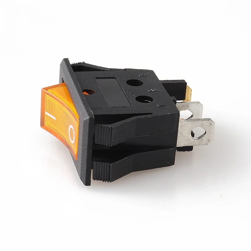 Sakelar Rocker Perahu 3Pin KCD3-101NB Oranye SPST Ⅰ/0 Sakelar Posisi Rocker ON OFF