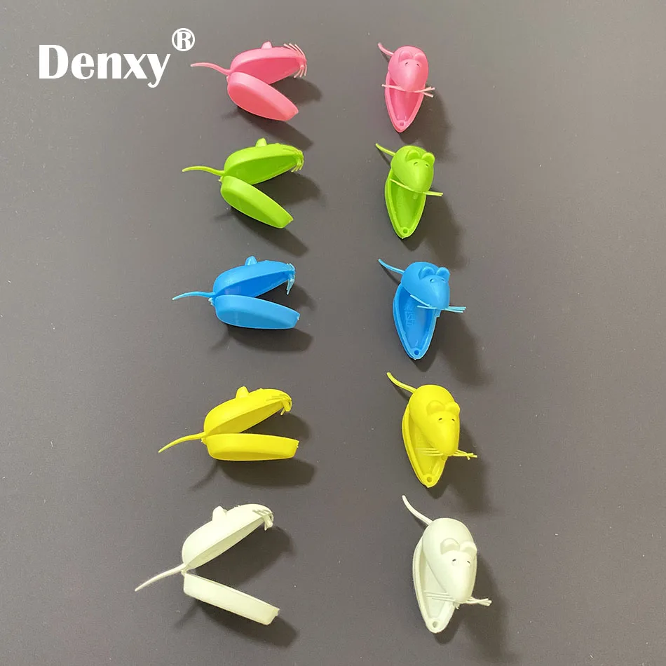 10pcs Denxy High Quality Dental Lovely Mouse Shape Teeth Storage Box Children's Deciduous Tooth Box Dental Material