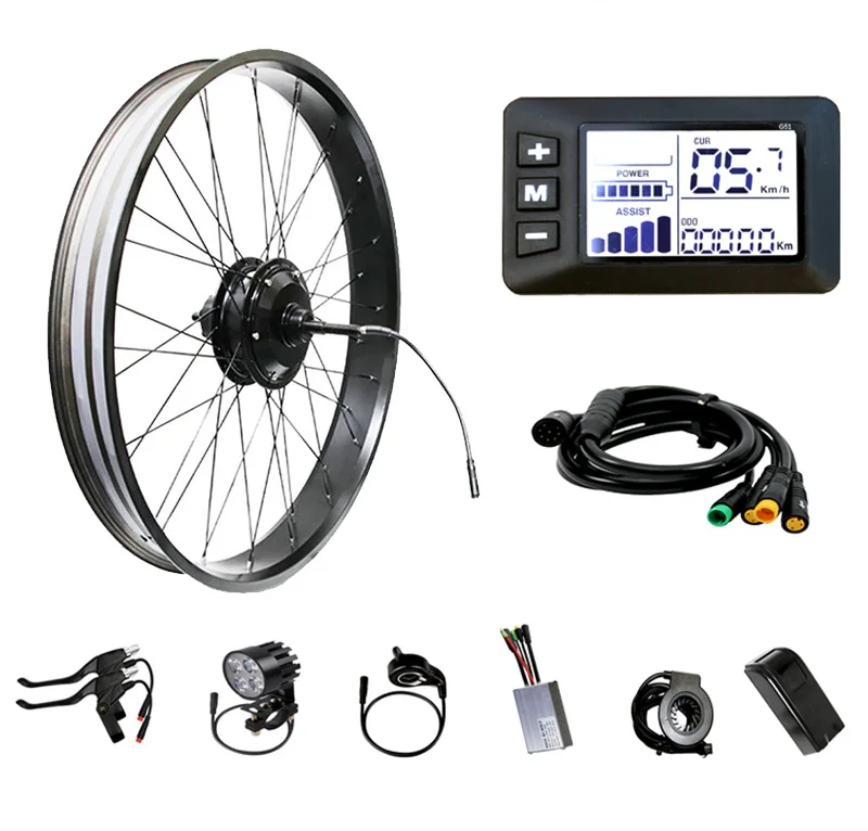 

Electric Snow Bike Conversion Kit, Fat Tire, Beach Bicycle, Rear Rotate Wheel, Hub Motor with G51 Display, 48V, 750W, 1000W