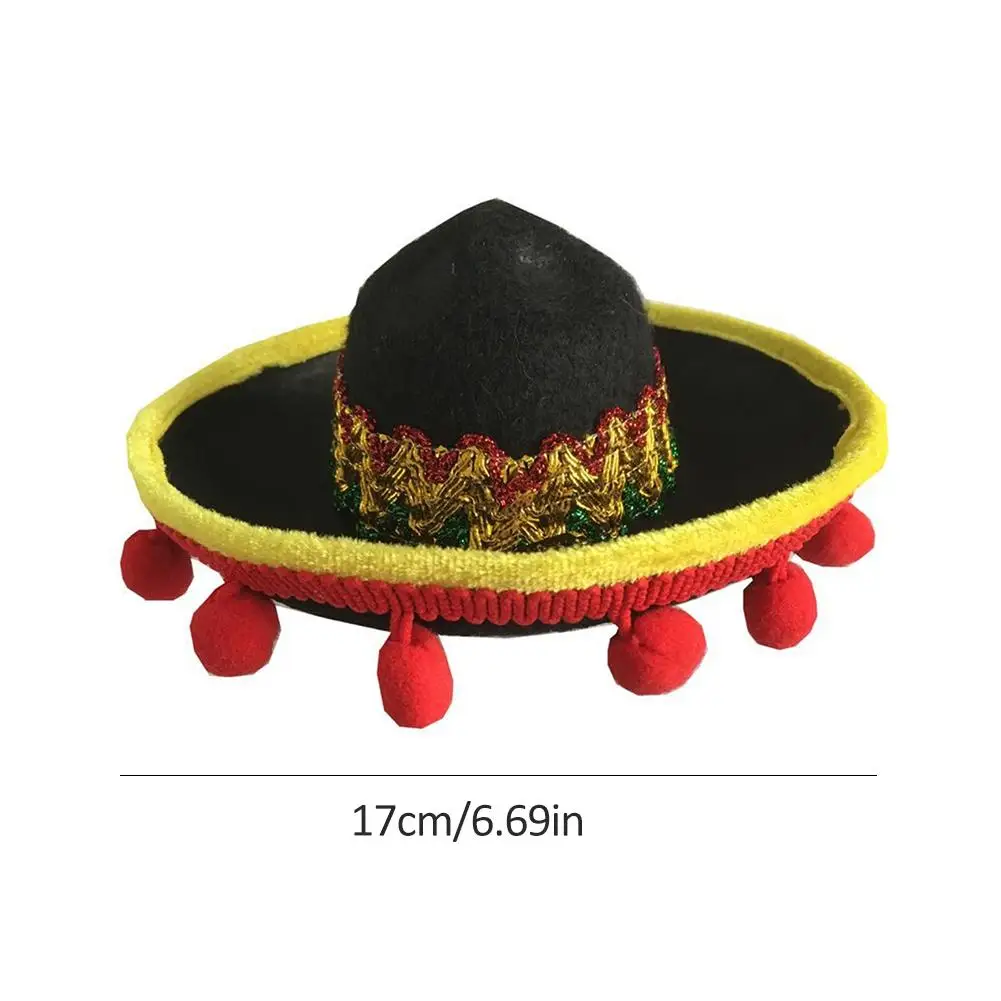 Mini Pet Dog Sun Hat Beach Party Straw Hat Dog Mexican Style Hat For Dogs And Cats Fun Straw Sombrero Hat Accessories