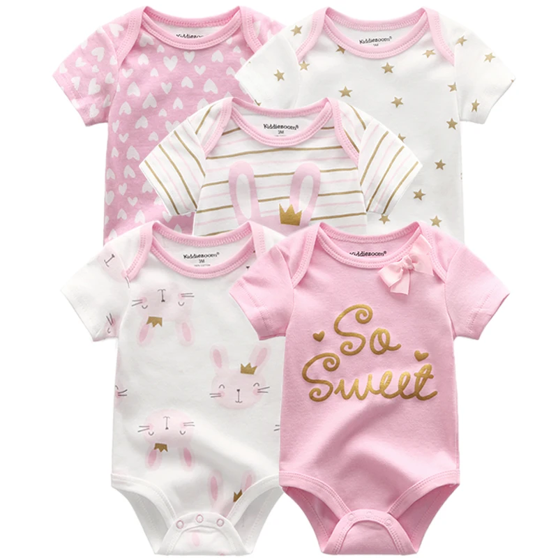 5PCS/LOT Baby Rompers 2022 Short Sleeve 100%Cotton overalls Newborn clothes Roupas de bebe boys girls jumpsuit&clothing