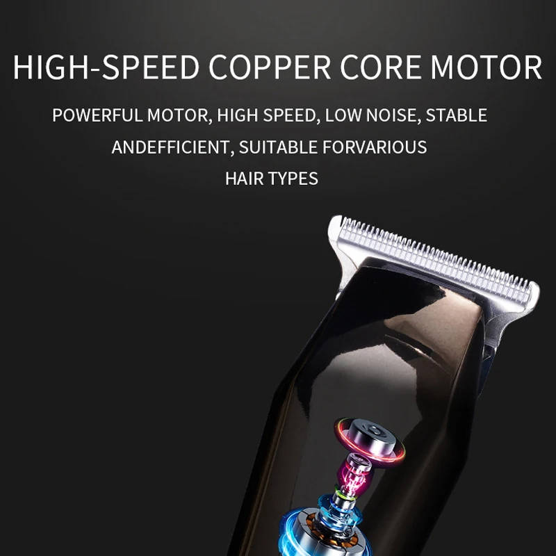 Electric Hair Clipper for Men Low Noise Rechargeable Hair Trimmer Titanium Blade Men Hair Cutting Barber Machine LED Display