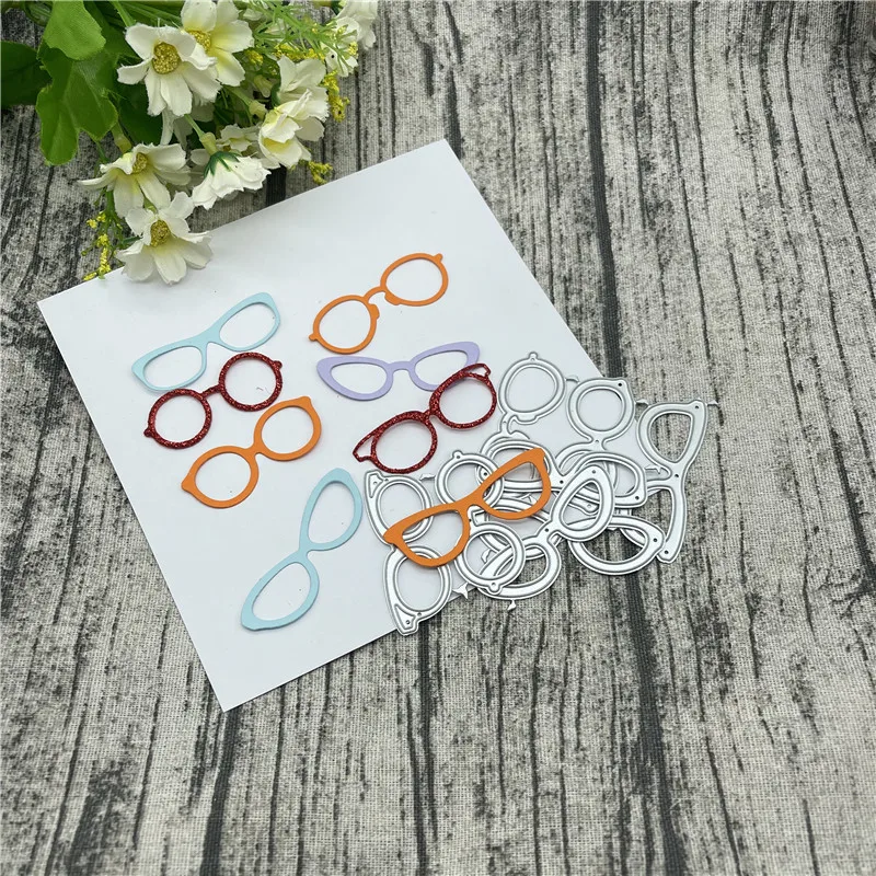 8 Pcs glasses lace craft Metal Cutting Dies For DIY Scrapbooking Album Embossing Paper Cards Decorative Crafts