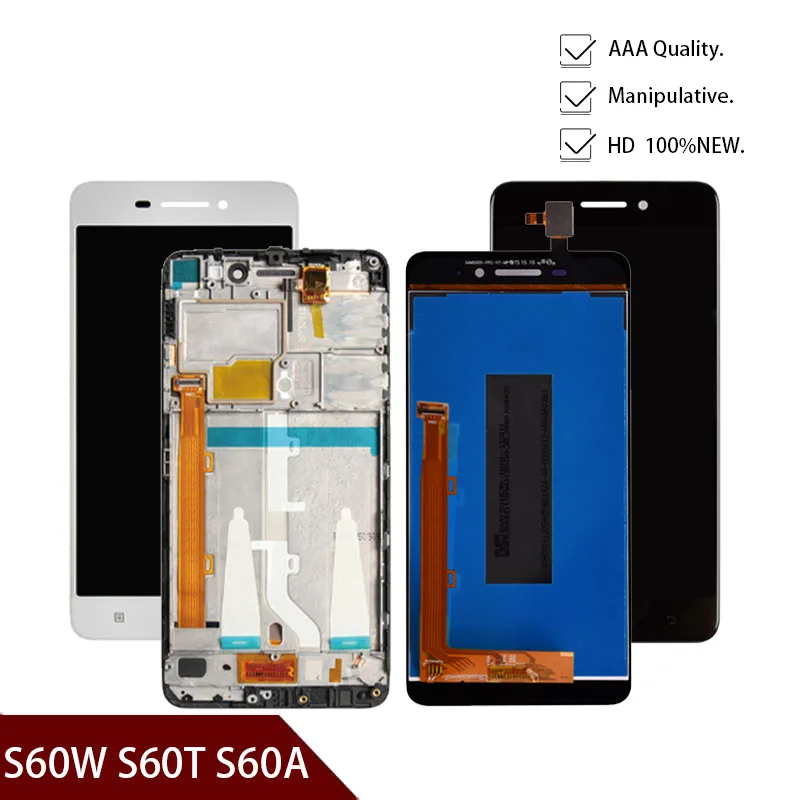 

For Lenovo S60 S60W S60T S60A S60-a Touch Screen Digitizer Sensor Glass LCD Display Monitor Assembly With Frame + Free Tools