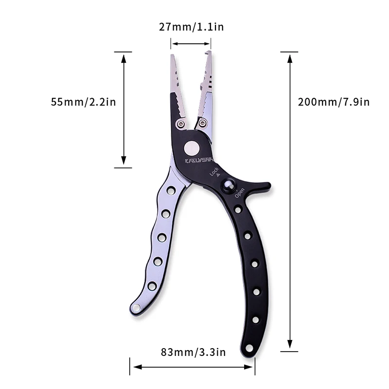 KATYUSHA Fishing Pliers Aluminum Alloy Scissors Hook Remover 133g-20cm Line Cutter Multifunctional Knot Fishing Tool Equipment