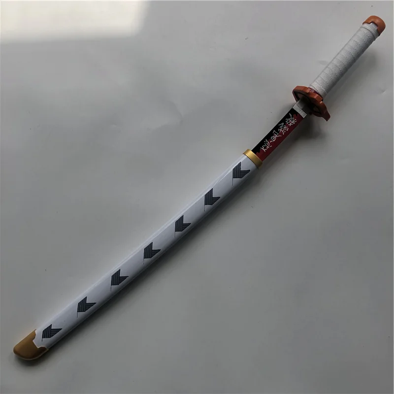 1:1 Anime Kimetsu Không Yaiba Thanh Kiếm Vũ Khí Demon Slayer Rengoku Kyoujurou Cosplay Thanh Kiếm Ninja Dao Gỗ Đồ Chơi 80Cm