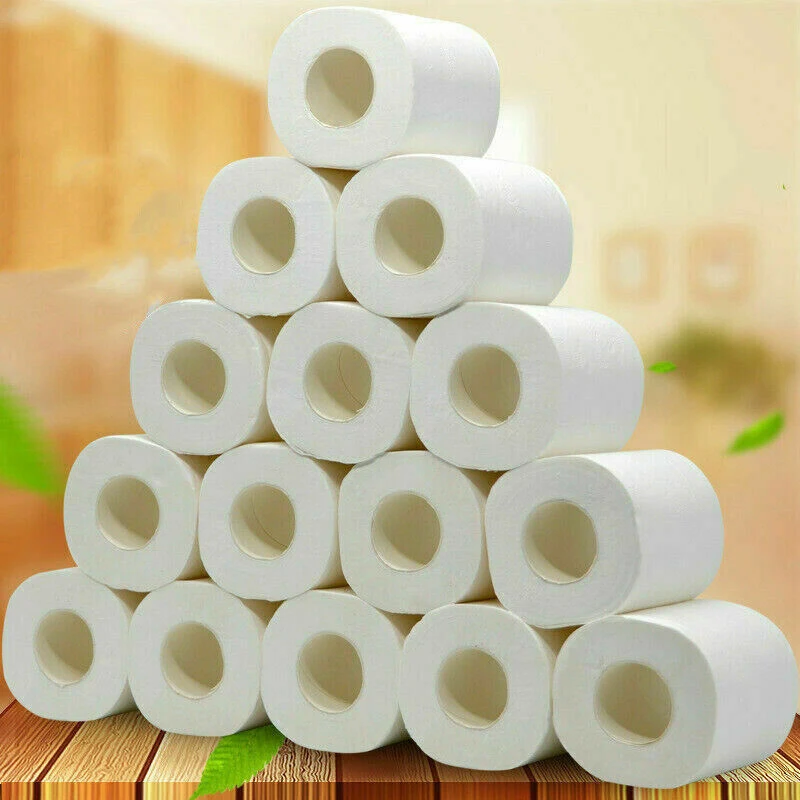 New 10 Rolls Toilet Paper Bulk Bath Tissue Bathroom White Soft 4 Ply 80g/Roll