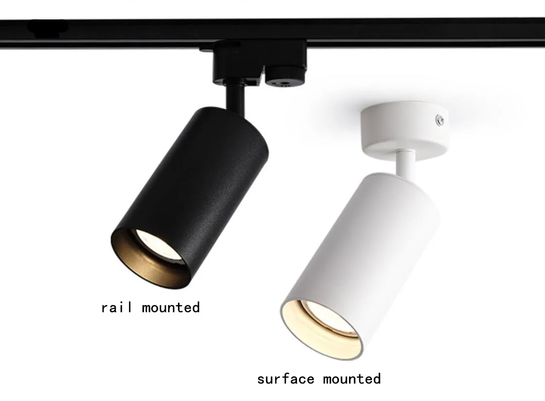 

GU10 Spotlight Surface Mounted Spot Light Shell White Black Track Light Housing Rail Lamp