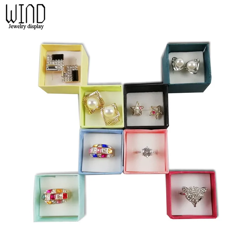 Hot Sale 24pcs Assorted Jewelry Gifts Boxes for Jewelry Display 4*4*3cm Assorted Colors Ring Box Small Gift Boxes
