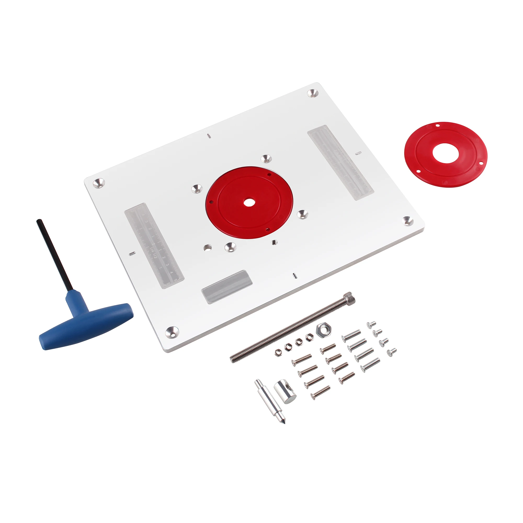 Fresadora eléctrica de madera, máquina de recorte, placa abatible, mesa de fresado, placa de inserción para banco de carpintería, 300x235x10mm