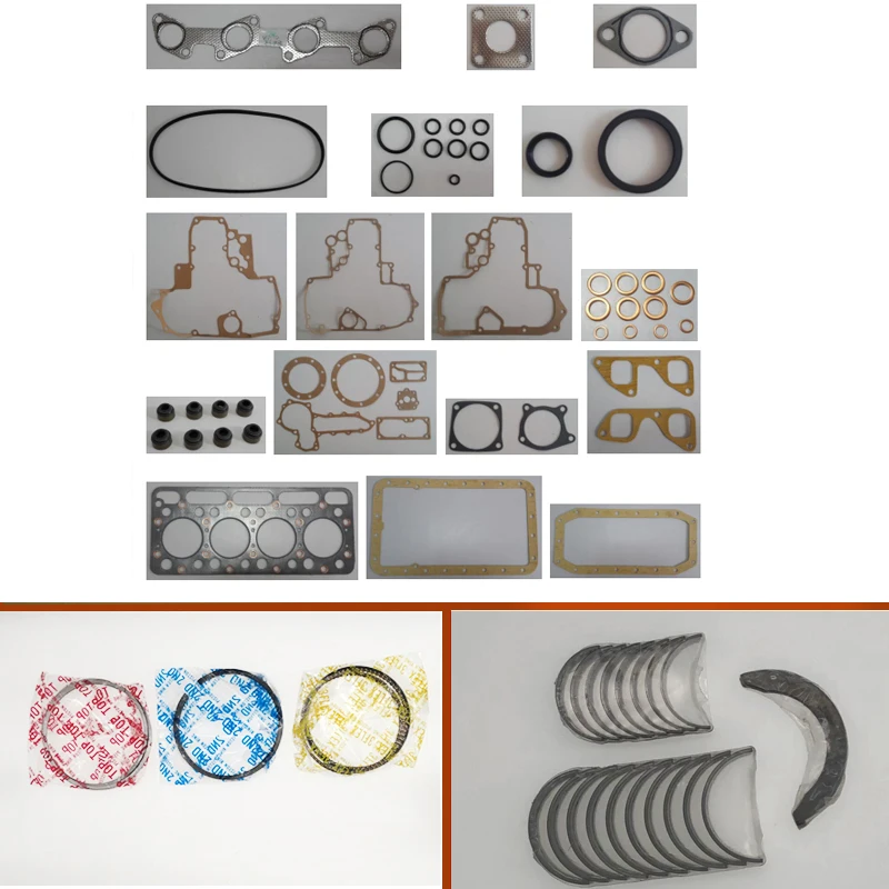 complete repair Overhaul engine full gasket set kit crankshaft connecting rod bearing piston ring for Kubota engine: V1702