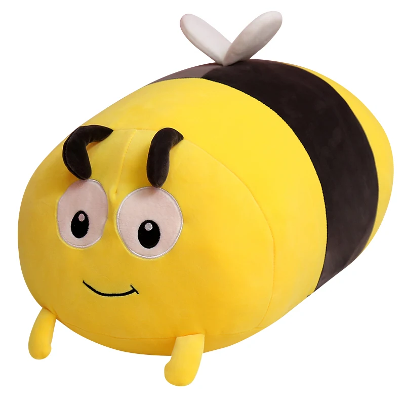 Cute Bee Ladybug Plush Toy High Quality Stuffed Doll Sleeping Cylindrical Pillow Soft Doll Sofa Decor Birthday Gift For Kids