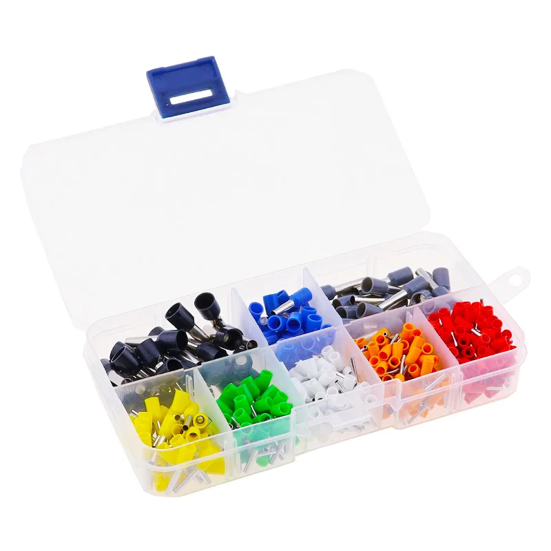 400pcs 8 Size 8 Color Wire Copper Crimp Connector Insulated Cord Pin End Terminal Kit Set image 2
