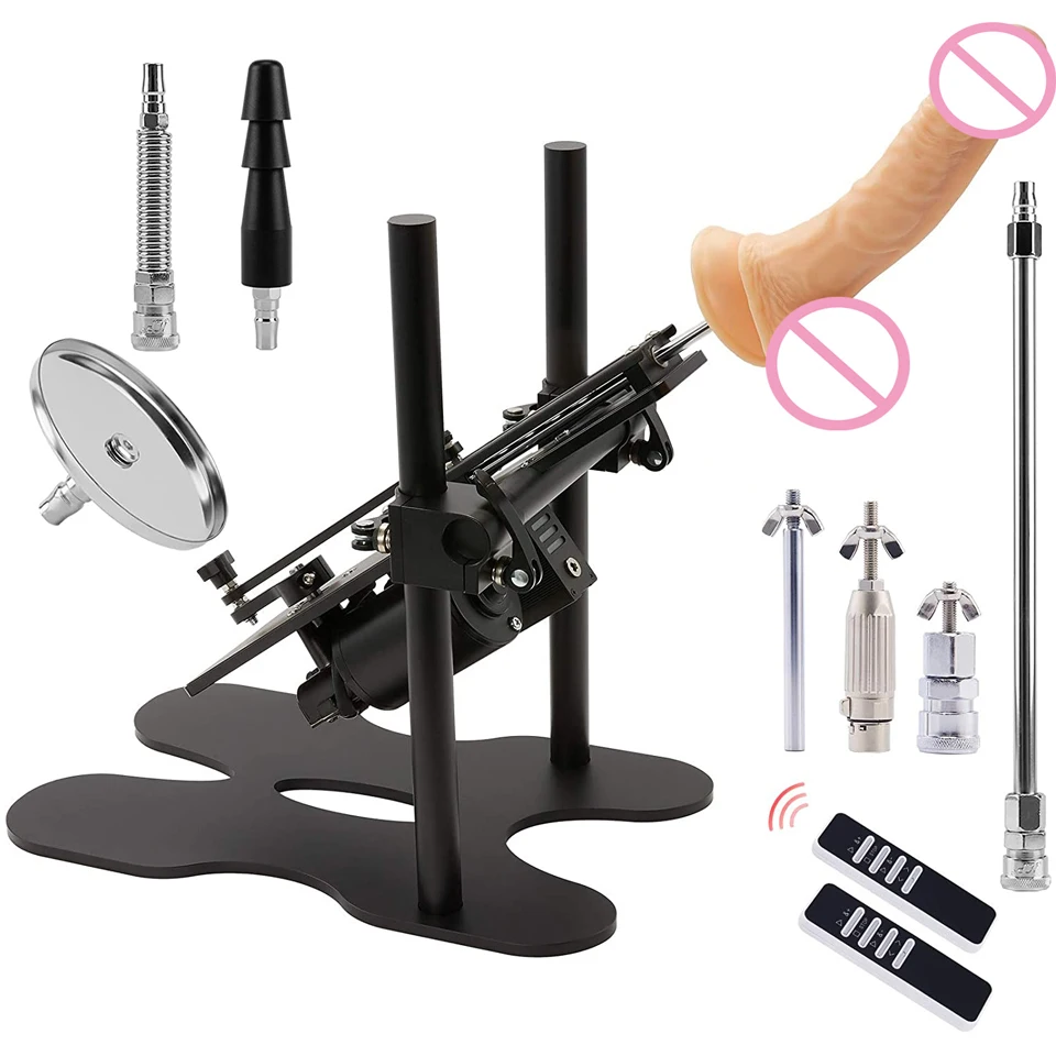 F12 Automatic Sex Machine Gun Sex Toy Device with Dildo 8 Mode Sex Massage Gun Female Masturbator Has 2 Remote Controls