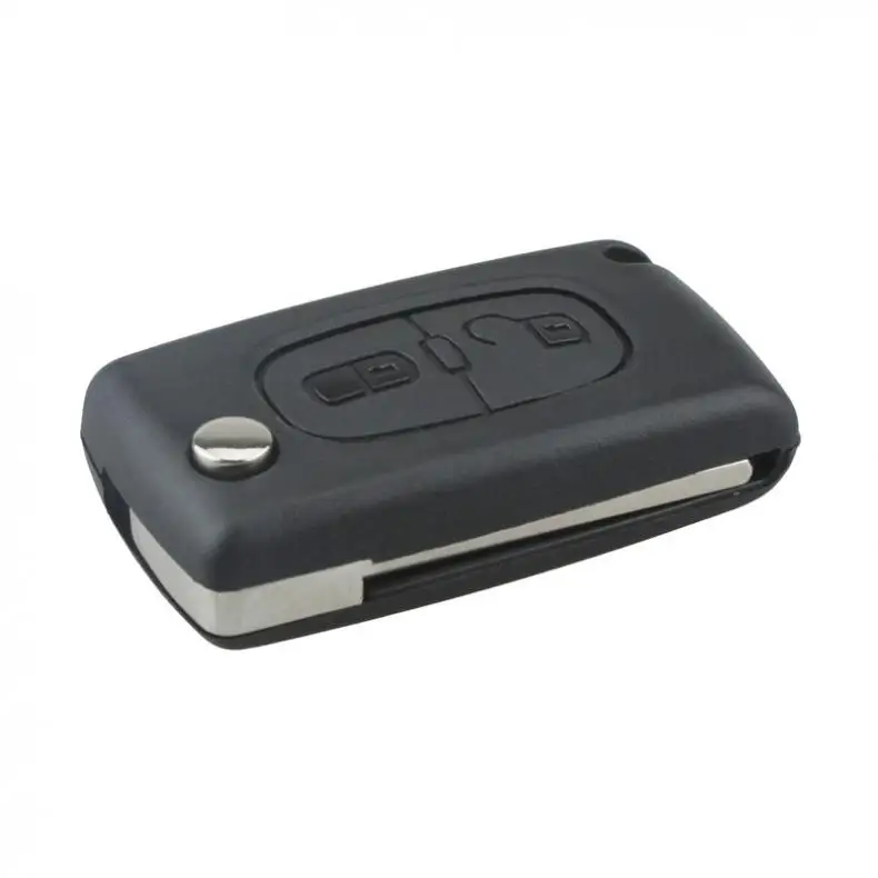 Funda negra con 2 botones para mando a distancia, carcasa para llave de coche sin cortar, para CITROEN C2 C3, nuevo listado