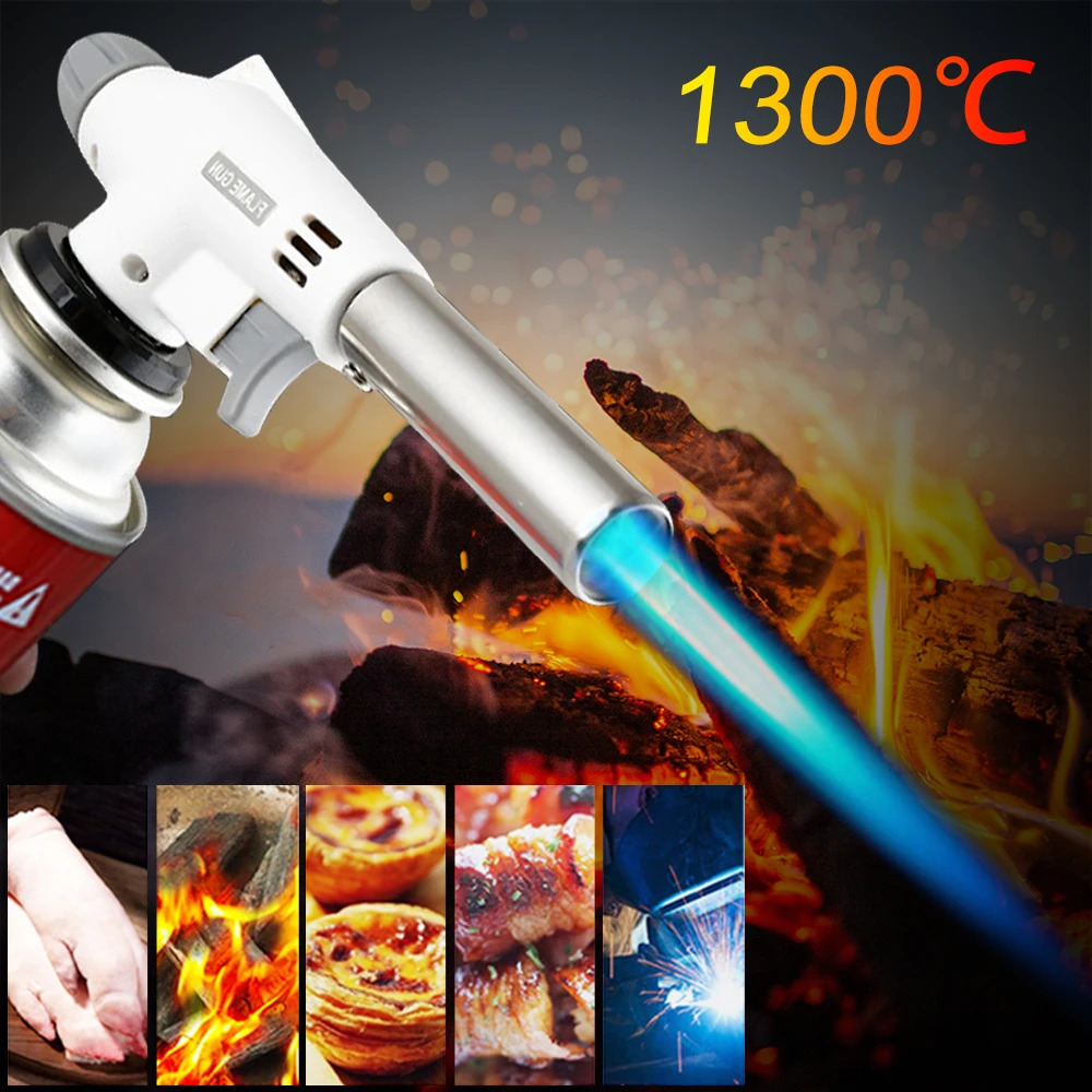 

New Gas Torch Flame Gun Cooking Heating Soldering Butane Automatic Burner Lighter Gas Welding Igniter Kitchen Camping Accessorie