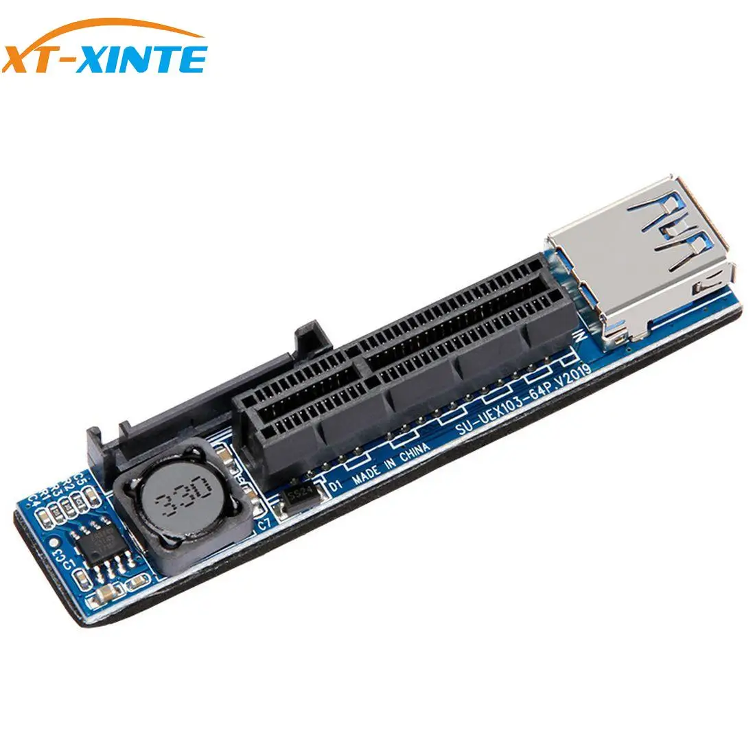 XT-XINTE PCI Express USB 3.0 Adapter Raiser Extender PCIE Riser Card USB 3.0 PCI-E SATA PCI E Riser PCI Express X1 to X4 Slot