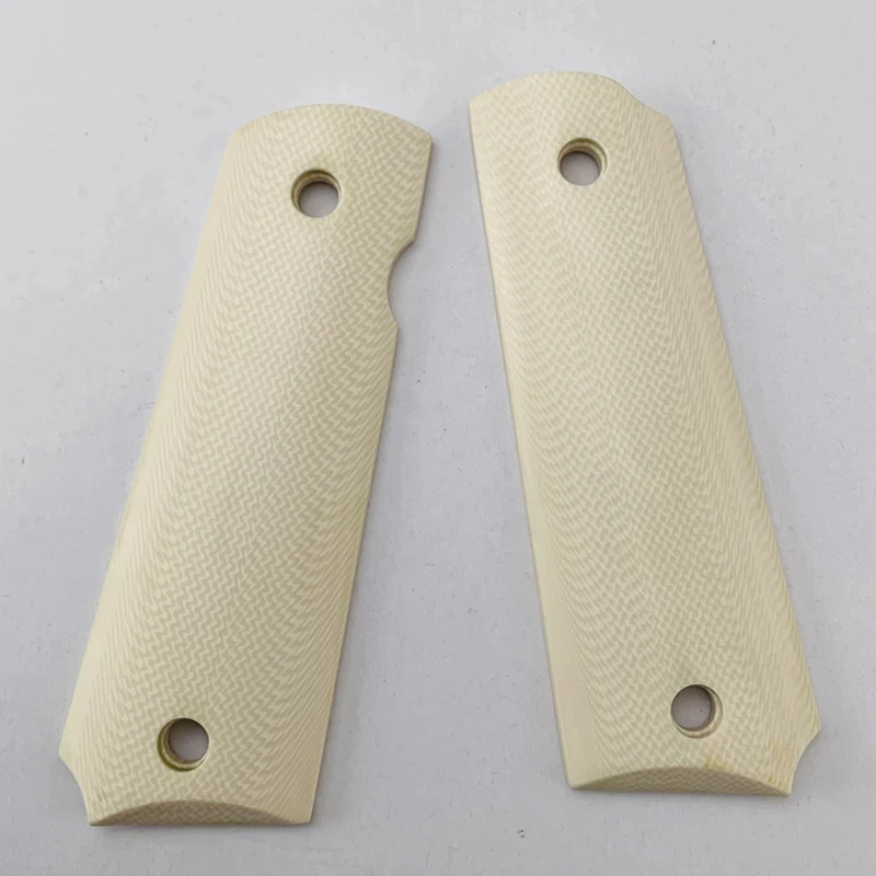 2Pieces NEW 1911 Grips White resin Handle Grips Patch CNC Carving Custom Grips Handle Grips