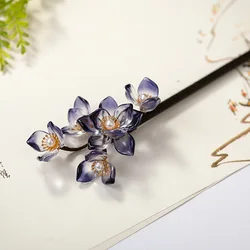 Retro Hair Stick Coiled Wooden Hairpin Fork Chinese Hanfu Hair Accessories Lady Classic Prom Hair Jewelry Flower Shaped Tiara