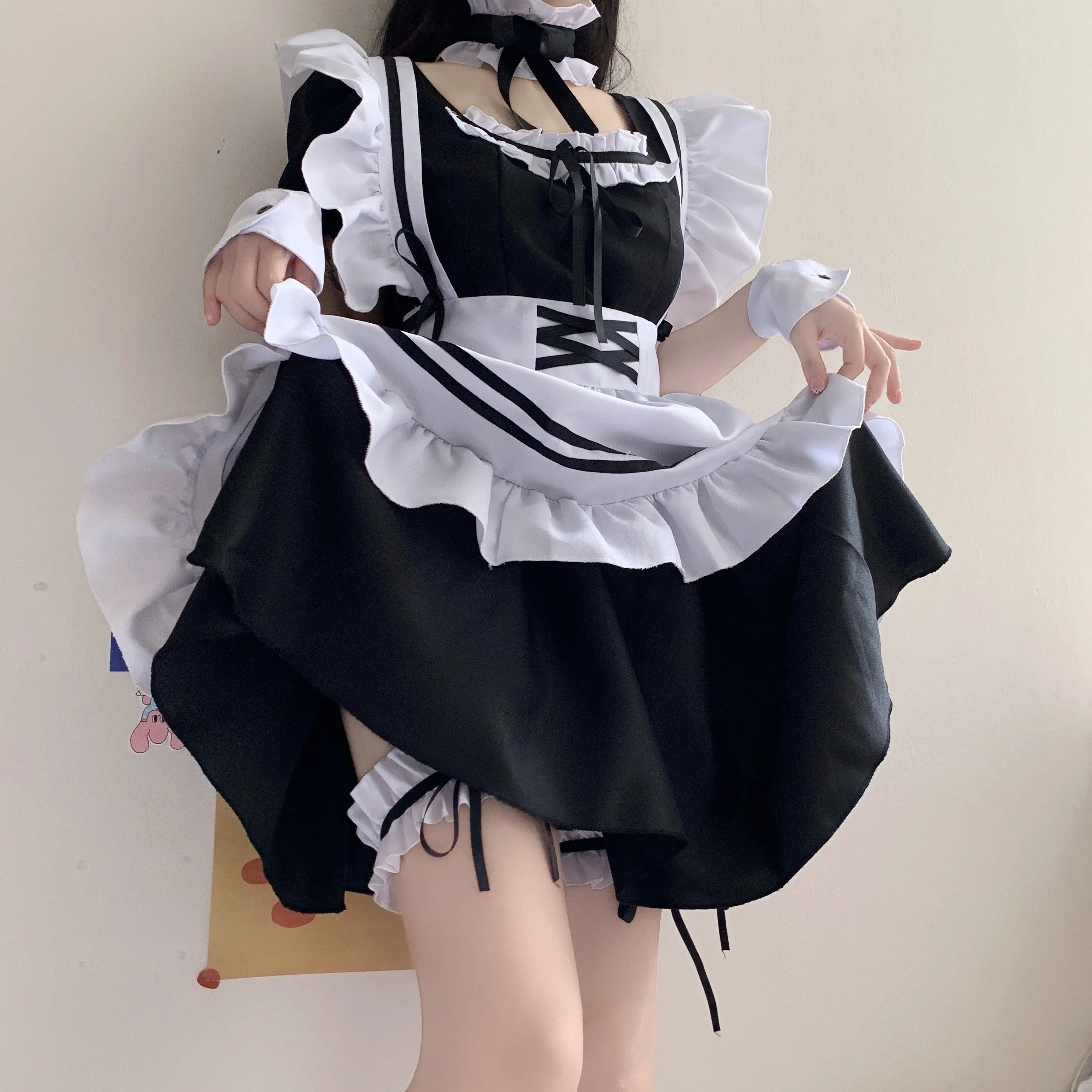 Japanischen Stil Weichen Mädchen Stil 2021 sommer Neue Lolita Maid Kostüm Süße Nette Kleid für Frauen lolita maid kleid