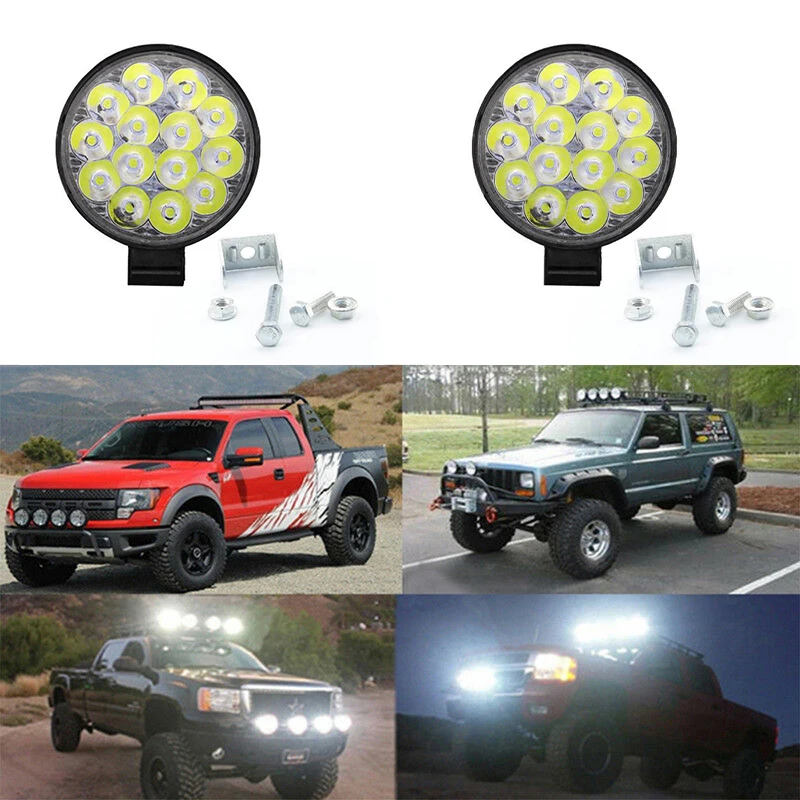 

1PC 42W Round 14 LED Spot Work Light Bar Fog Driving Lamp Truck Tractor SUV ATV