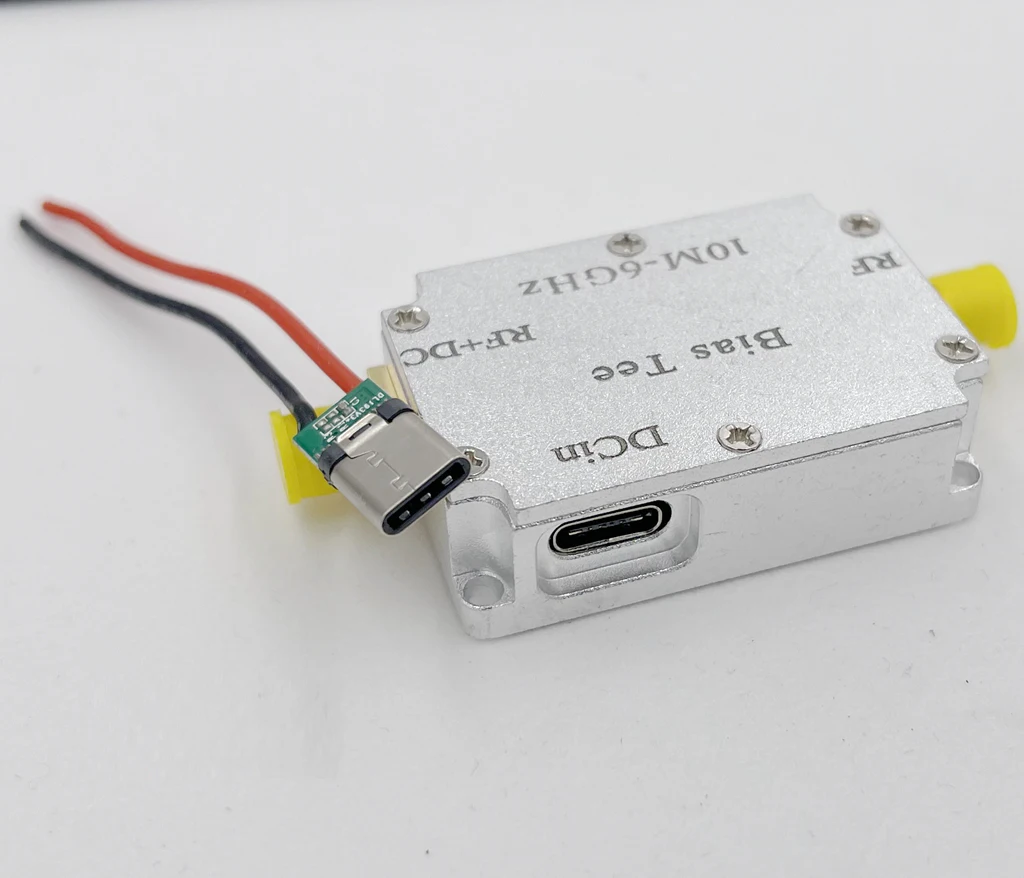 TYPE-C moc odchylenie Tee 10MHz-6GHz RF kanał koncentryczny RF blokowanie dla HAM wzmacniacz radiowy RTL SDR odbiornik LNA antena