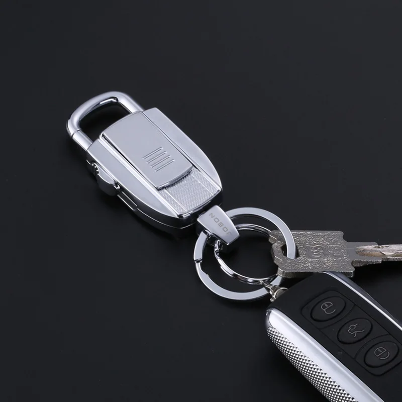 Mini Portable Rechargeable Windproof Ultra-thin Metal Creative Individuality Key Buckle Lighter Keychain USB Electric Lighter