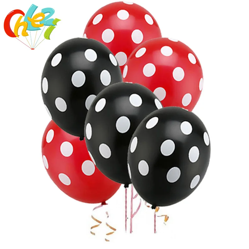 20 pièces coccinelle noir rouge à pois ballon en Latex cadeaux d'anniversaire mariage Festival décorations de fête fournitures Globos bébé douche