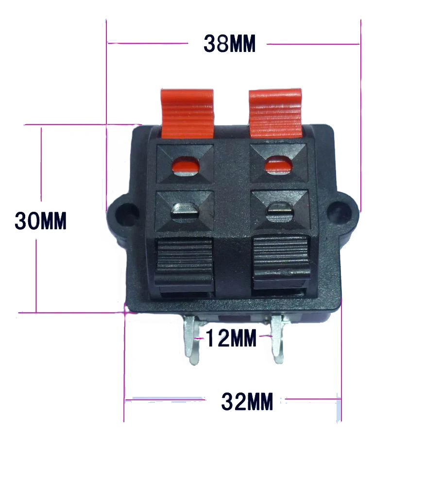 4-Hole Speaker Terminal Socket 4-Position Connector Terminal Socket Spring Loaded Audio Speaker Terminal Test Board Clamp