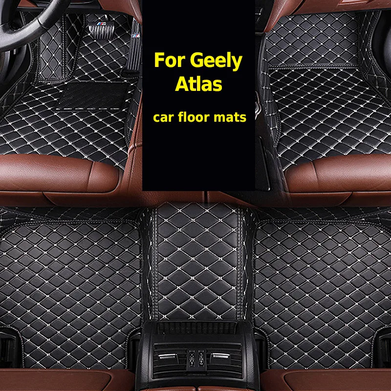 Hivotd For Geely Atlas Emgrand NL-3 Proton X70 Boyue Accessories Car Floor Mats PU Leather Protector Foot Pad Anti-dirty 2019