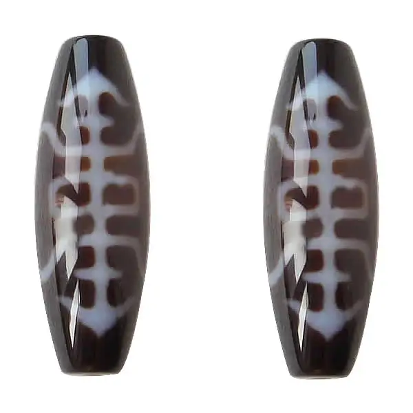 

Amulet Grade AAA Agate Natural Tibetan Dzi Beads Oval 13x38mm Hole:Approx 2mm Free Shipping