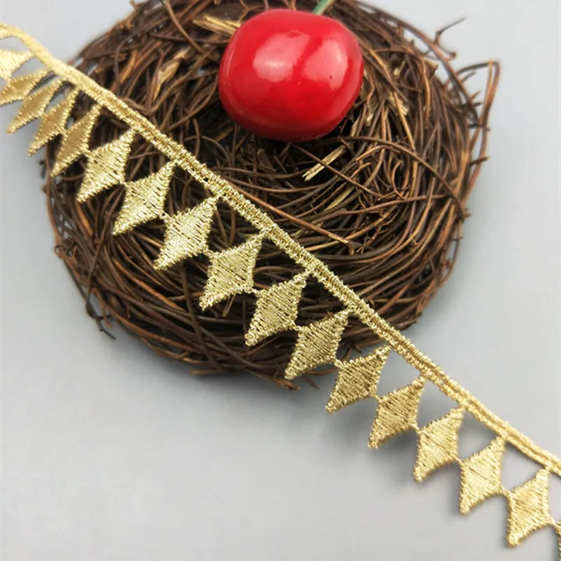 zsbszc, neu, 10 Yards, Breite 1,8 cm, aufgenähte goldfarbene Spitze, Spitzenband, zum Selbermachen, Bekleidungszubehör, Makramee, Stickspitze, kostenloser Versand, JDB70. – Detail 5