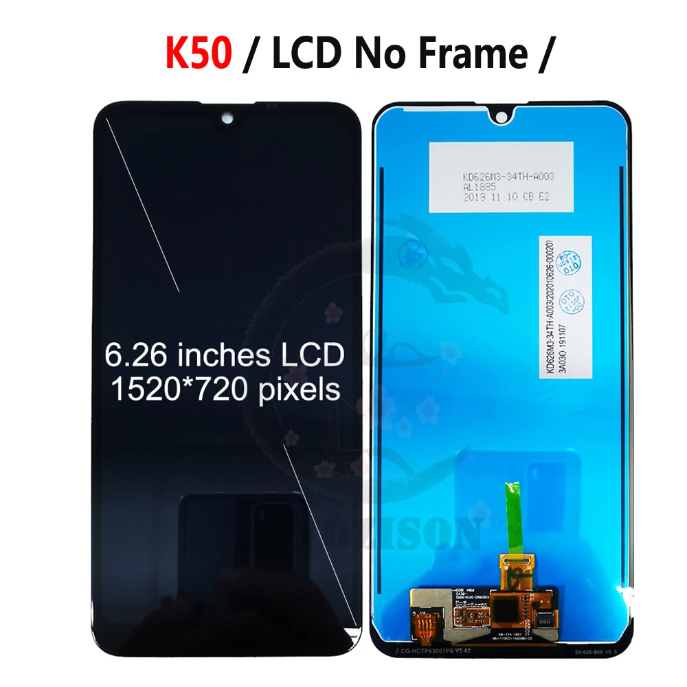 LCD With Frame For LG K50 K50S K51 K51S K52 K61 K92 5G LCD Display Screen Touch Digitizer X520 X540 K500 K510 K520 Q630 K920 LCD