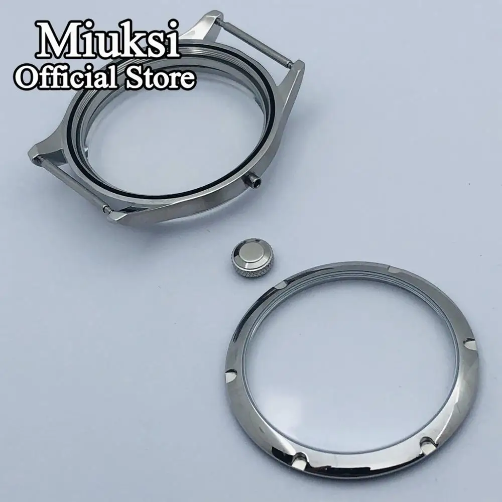 Miuksi 44mm silver case fit ETA 6497 6498 Seagull ST3600/ST3620 hand winding movement